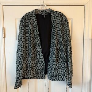 INC International Concepts Black and Blue Hexagon Blazer